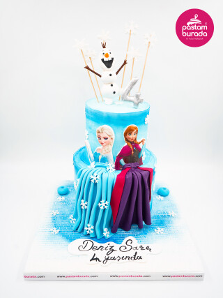 Elsa Ve Anna Tasarım Pasta