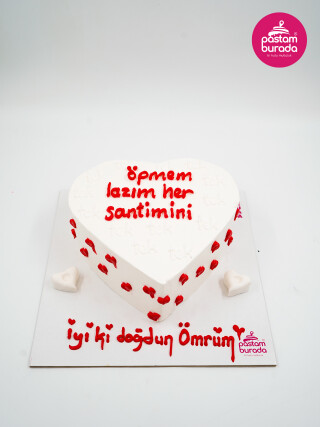 Kalp Detay Naked Cake