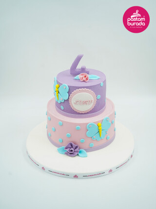 Kelebek Detay Tasarım Pasta