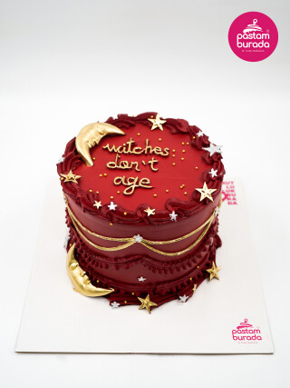 Kırmızı Ve Gold Detay Naked Cake