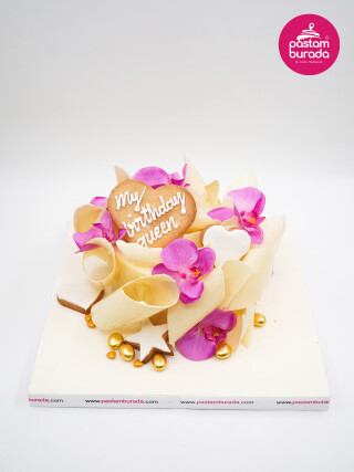 Kurabiye Ve Çiçek Detay Tasarım Pasta