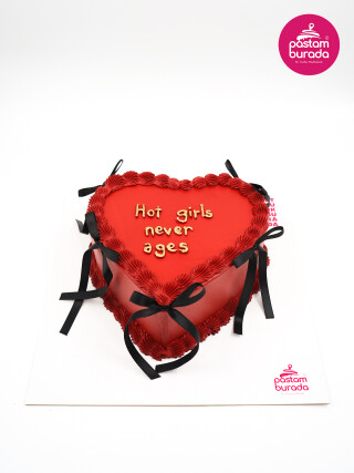 Kurdele Detay Kırmızı Naked Cake