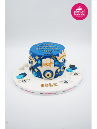 Mavi Gold Detay Naked Cake