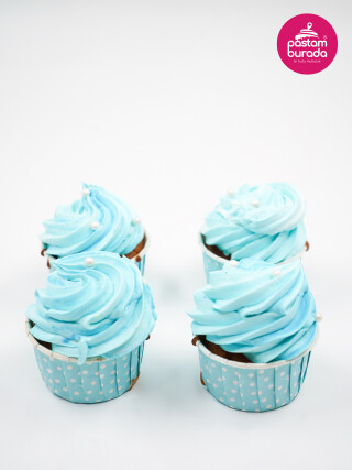 Mavi Kremalı Cupcake