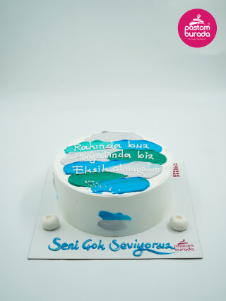 Mavi Ve Yeşil Naked Cake