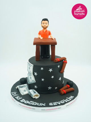 Puro Ve Dolar Detaylı Erkek Figür Pasta