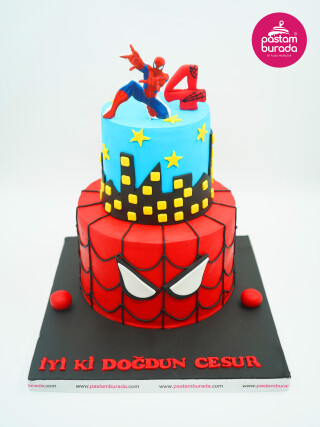 Spiderman Tasarım Pasta