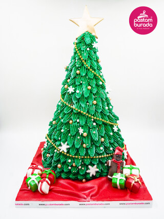 Yılbaşı Ağacı Tasarım Pasta