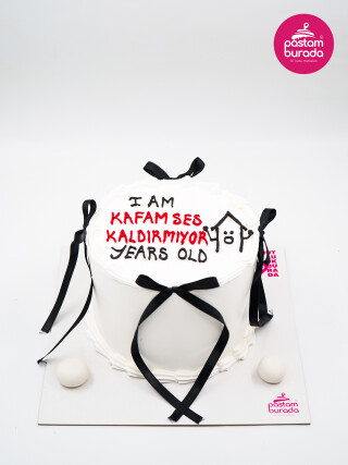 Çizim Ve Kurdele Detay Naked Cake