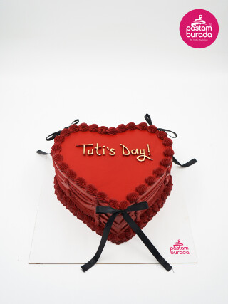 Kurdele Detay Bordo Naked Cake