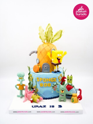 Sünger Bob Tasarım Pasta