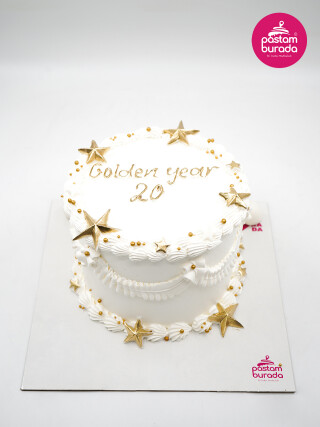 Yıldız Detay Beyaz Naked Cake