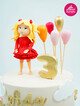 Kız Çocuk Figür ve Balonlar Pasta