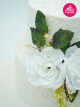 Beyaz Çiçek Ve İnci Detay Pasta