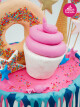 Donut Ve Cupcake Süslemeli Tasarım Pasta