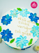 Mavi Çiçek Detay Naked Cake