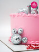 Disko Topu Detay Pembe Naked Cake