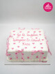 Kalp Detay Pembe Kare Naked Cake